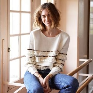 SÉZANE Marley  Fringe Sequin Striped Jumper